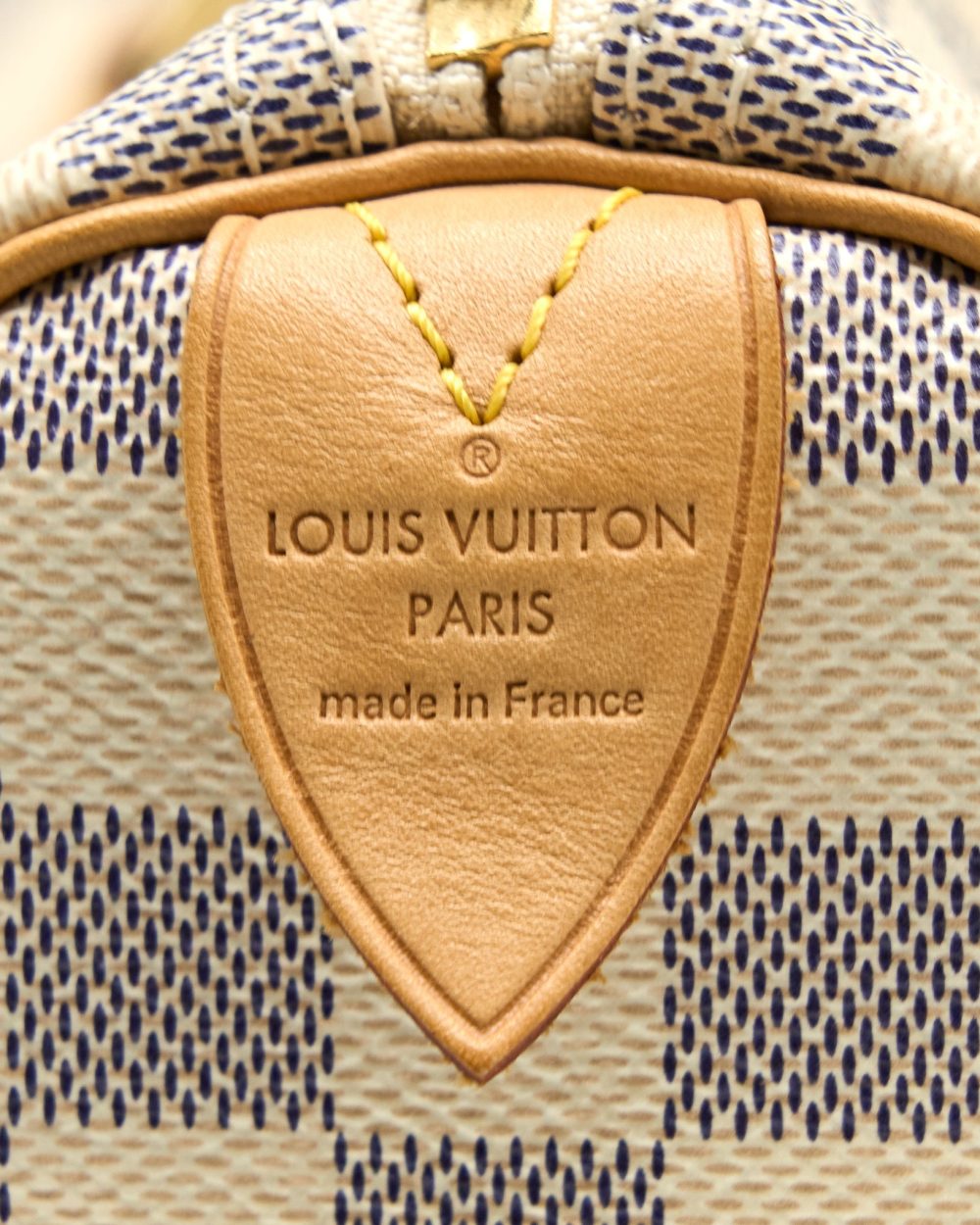 AAA Replica Louis Vuitton LV SPEEDY 30 DAMIER AZUR CANVAS GHW