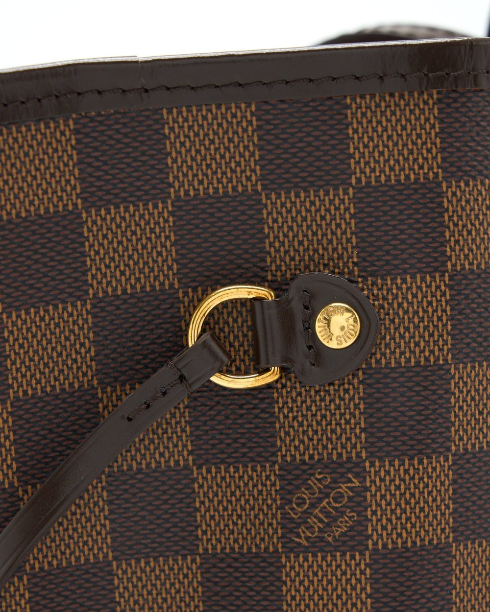 AAA Replica Louis Vuitton LV NEVERFULL MM DAMIER EBENE GHW WITH INITIAL S.S