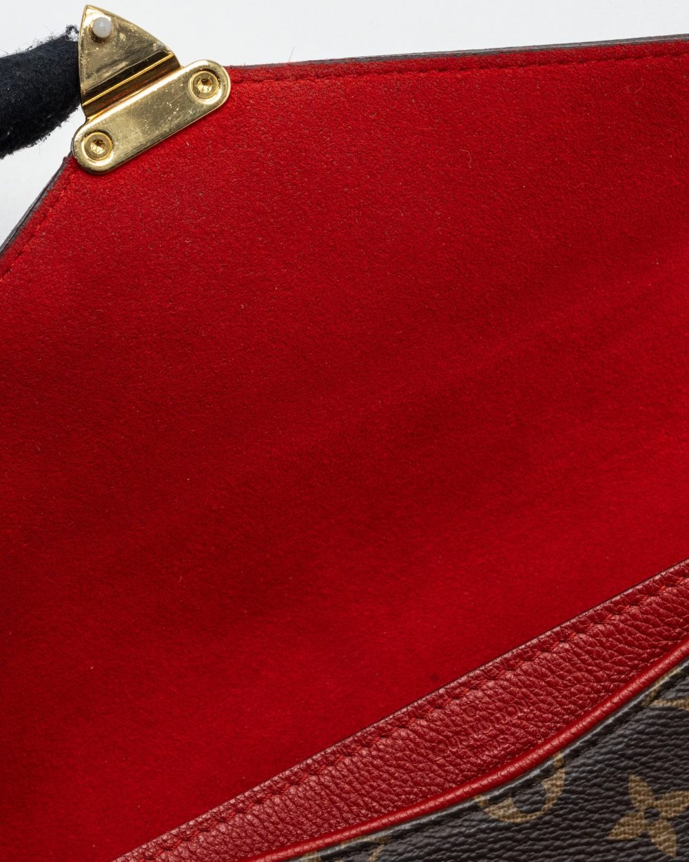 AAA Replica Louis Vuitton LV PALLAS CHAIN BAG MONOGRAM CANVAS / CALFSKIN RED GHW