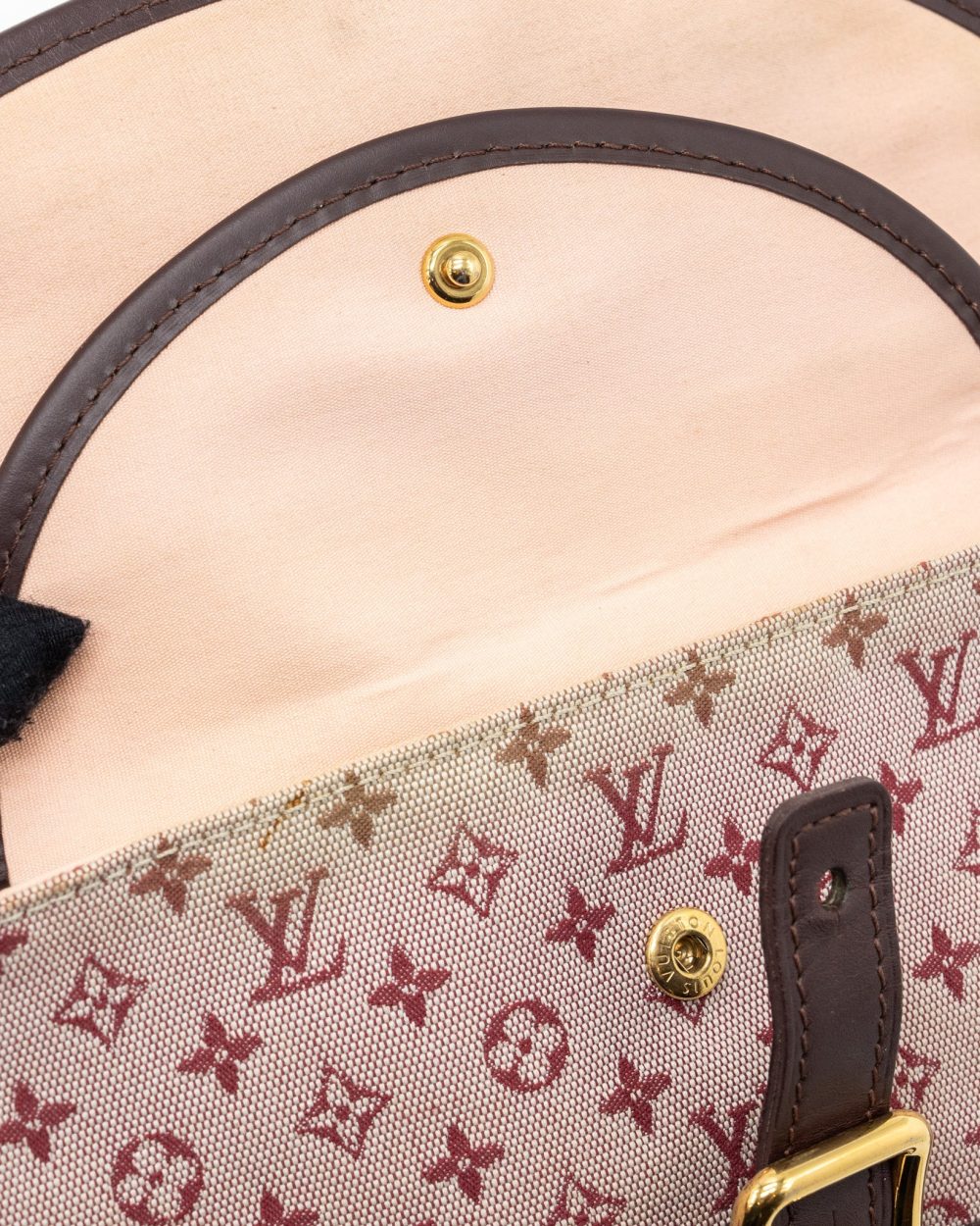 AAA Replica Louis Vuitton LV VINTAGE FLAP SHOULDER BAG FABRIC / LEATHER DARK PINK GHW