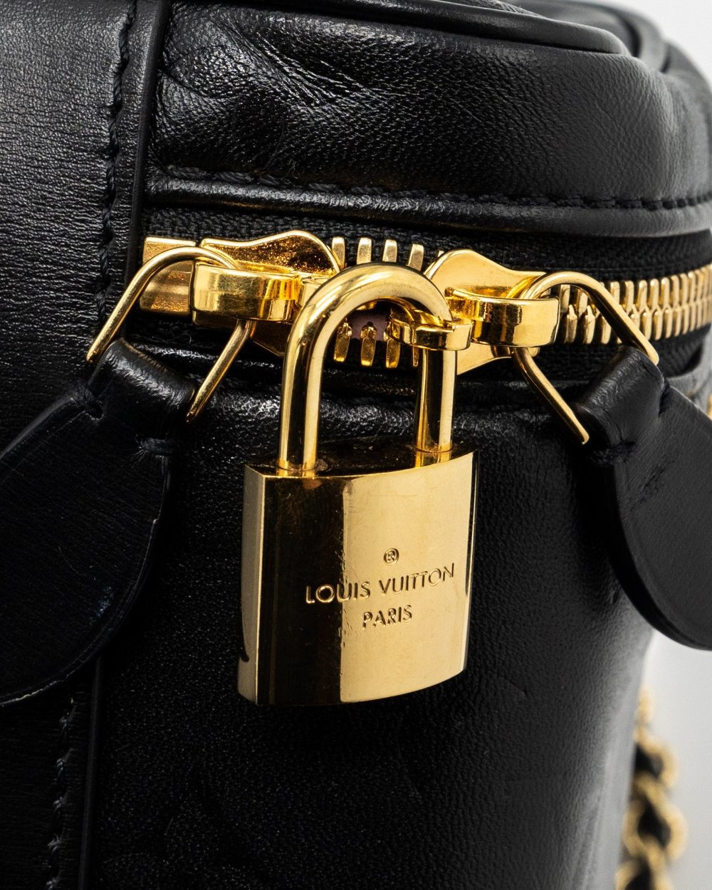 AAA Replica Louis Vuitton LV VANITY PM MONOGRAM LAMBSKIN BLACK GHW
