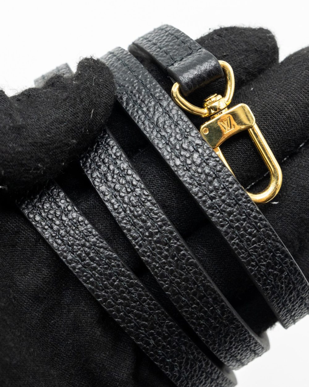 AAA Replica Louis Vuitton LV PETIT SAC PLAT MONOGRAM EMPREINTE CALFSKIN BLACK GHW (NEW VERSION)