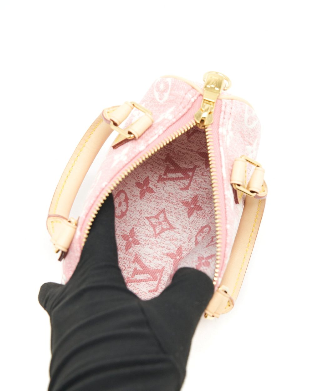 AAA Replica Louis Vuitton LV NANO SPEEDY MONOGRAM JACQUARD DENIM PINK