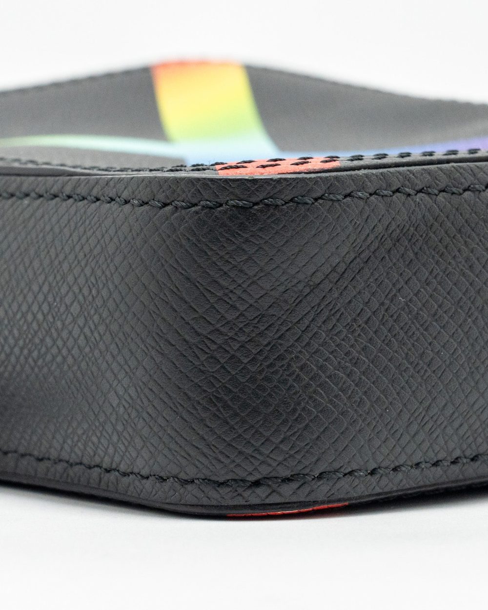 AAA Replica Louis Vuitton LV DANUBE MESSENGER BAG TAIGA BLACK/RAINBOW BLACK HARDWARE