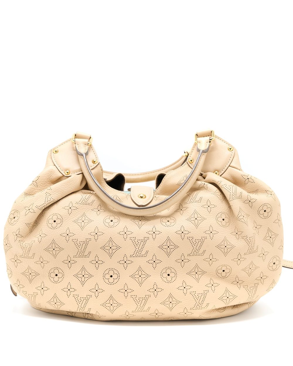 AAA Replica Louis Vuitton LV MAHINA HINA SHOULDER BAG BEIGE GHW