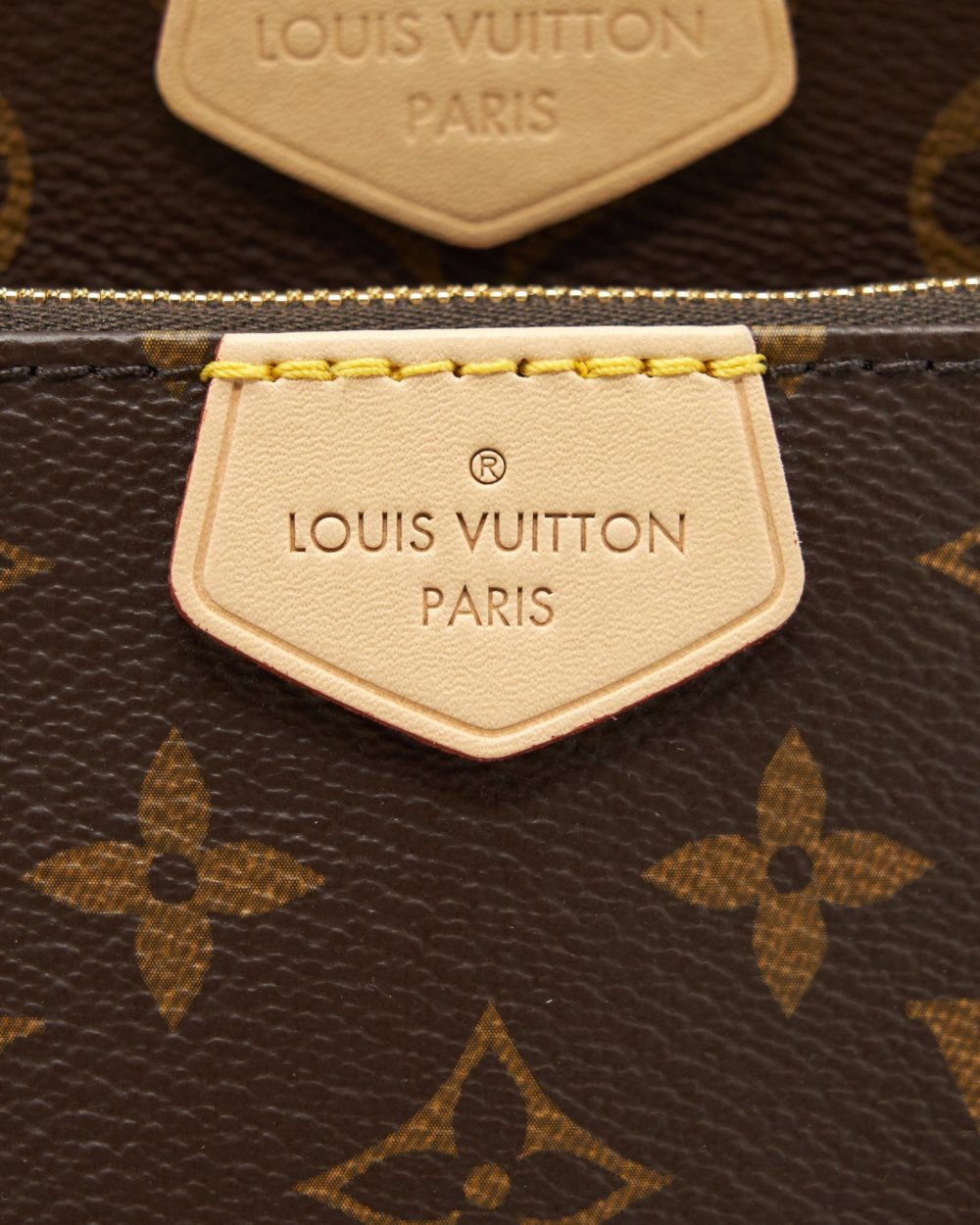 AAA Replica Louis Vuitton LV MULTI POCHETTE ACCESSORIES MONOGRAM CANVAS WITH KHAKI STRAP