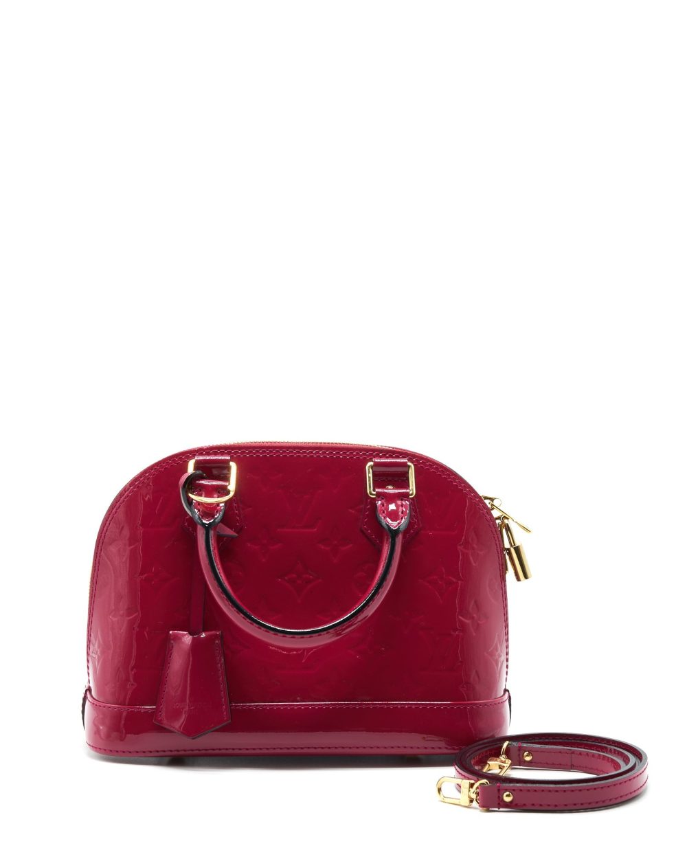 AAA Replica Louis Vuitton LV ALMA BB PATENT LEATHER INDIAN ROSE