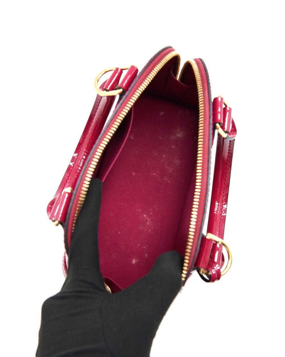 AAA Replica Louis Vuitton LV ALMA BB PATENT LEATHER INDIAN ROSE