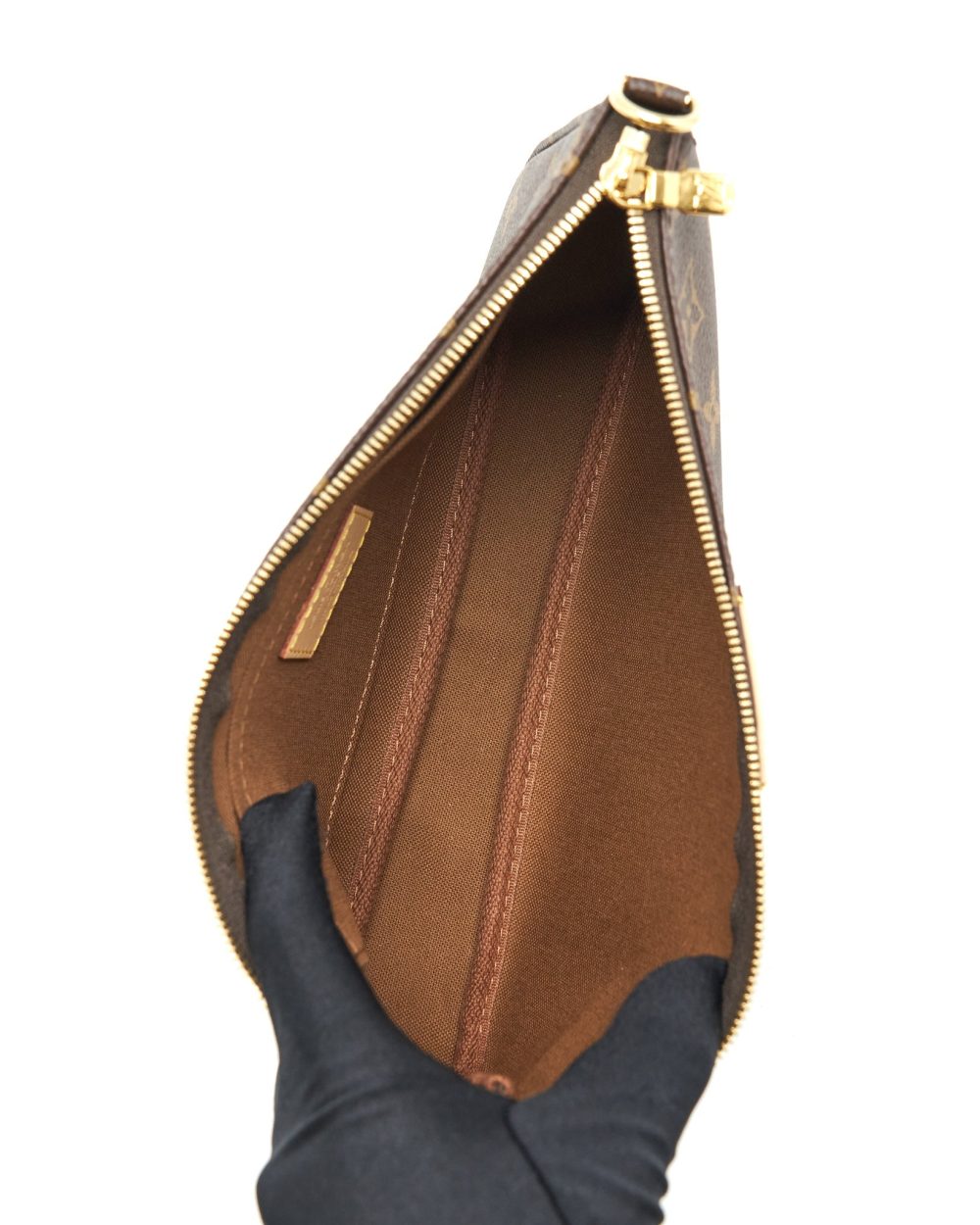 AAA Replica Louis Vuitton LV MULTI POCHETTE ACCESSORIES MONOGRAM CANVAS WITH ROSE CLAIR STRAP GHW