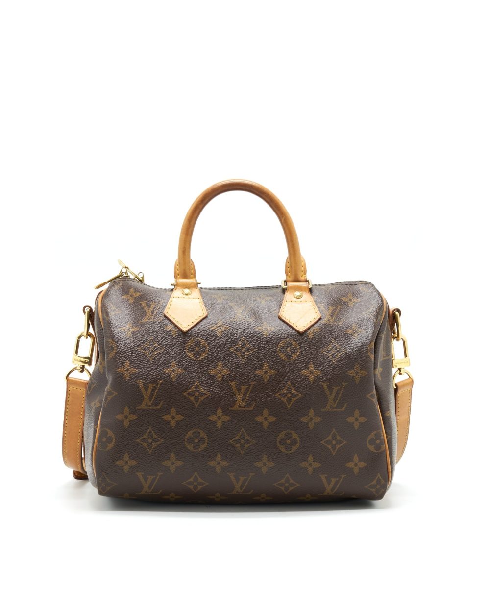 AAA Replica Louis Vuitton LV SPEEDY25 WITH STRAP MONOGRAM CANVAS