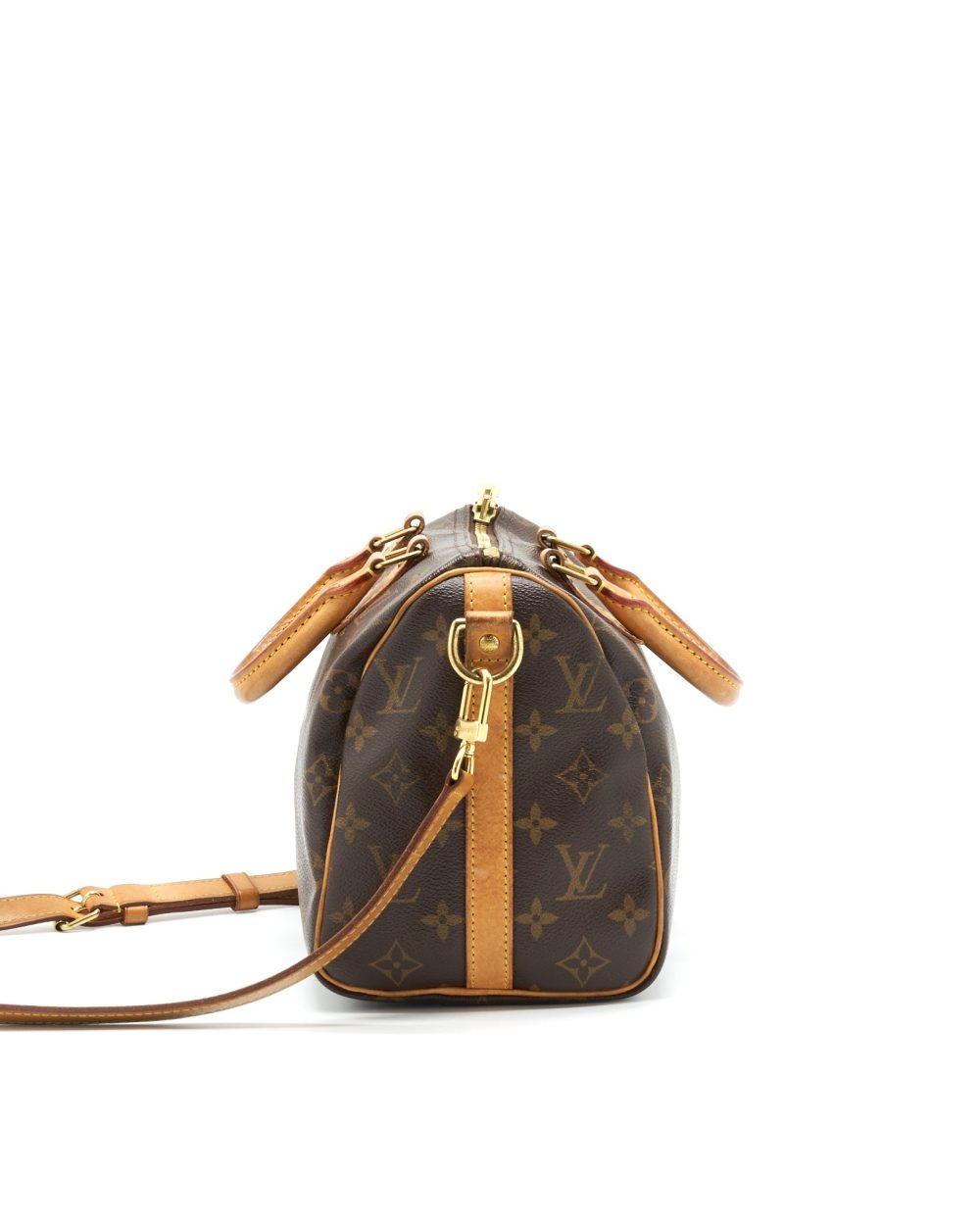 AAA Replica Louis Vuitton LV SPEEDY25 WITH STRAP MONOGRAM CANVAS