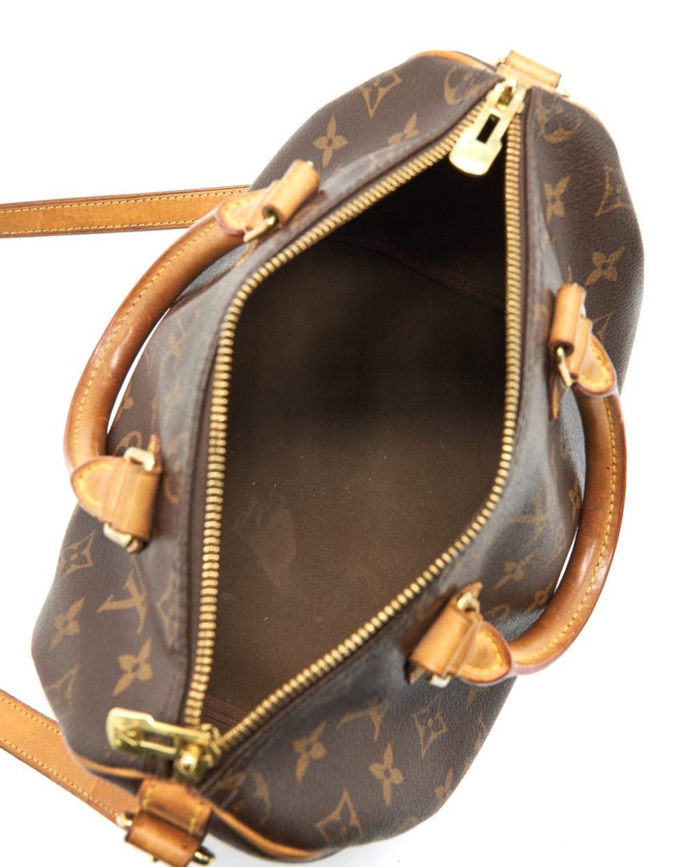 AAA Replica Louis Vuitton LV SPEEDY25 WITH STRAP MONOGRAM CANVAS