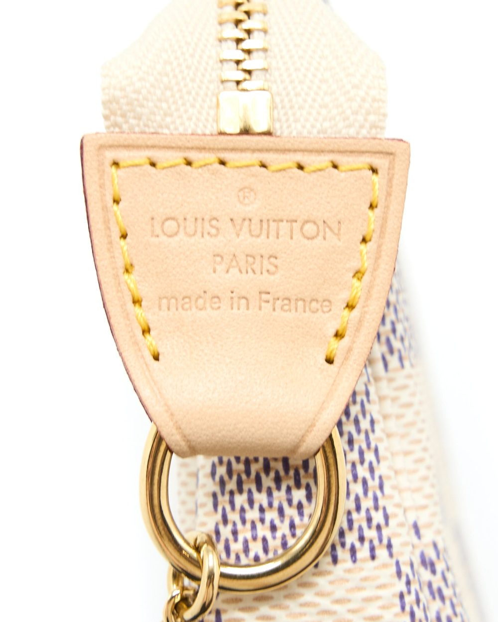 AAA Replica Louis Vuitton LV MINI POCHETTE ACCESSORIES DAMIER AZUR CANVAS GHW