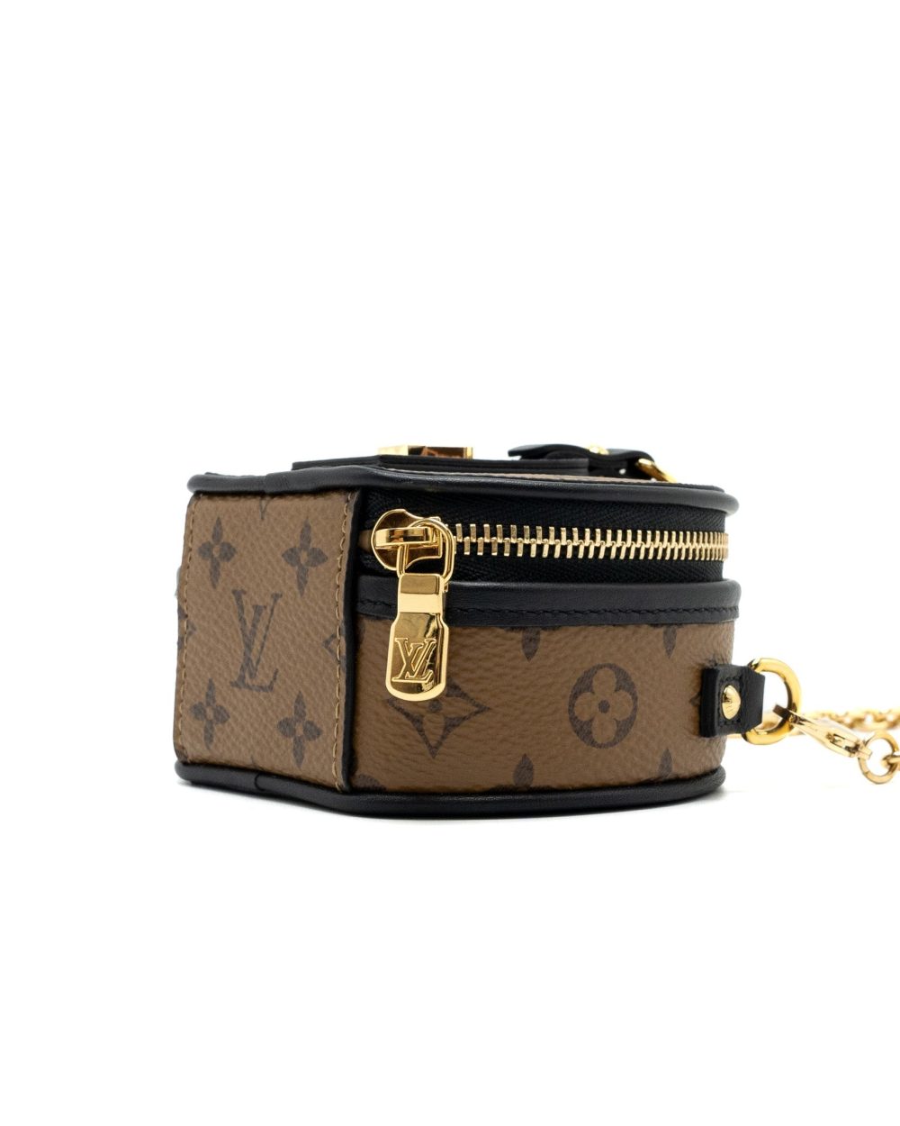 AAA Replica Louis Vuitton LV CHAPEAU NECKLACE/CHAIN BAG MONOGRAM REVERSE CANVAS BLACK GHW