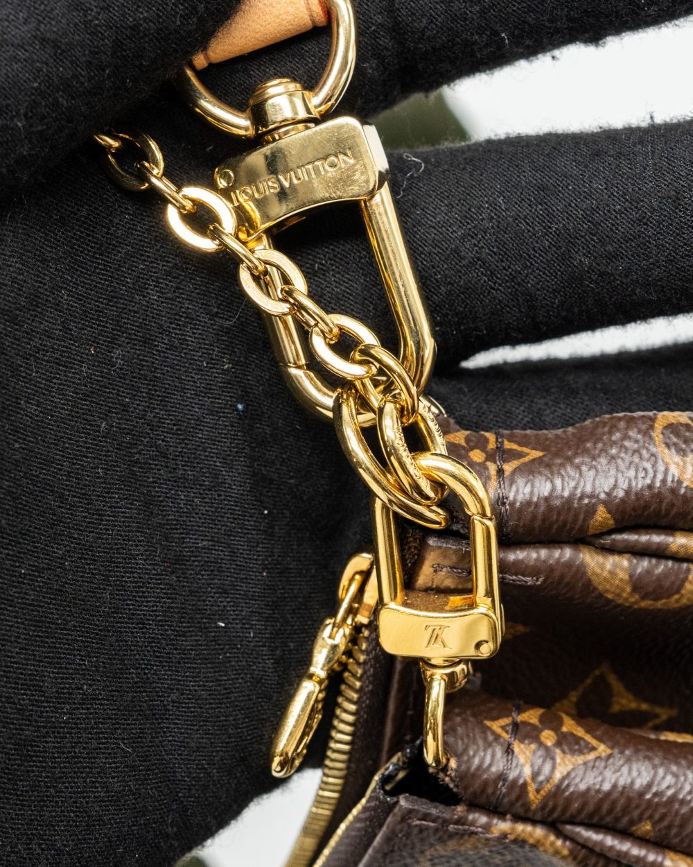 AAA Replica Louis Vuitton LV MULTI POCHETTE MONOGRAM CANVAS KHAKI STRAP GHW