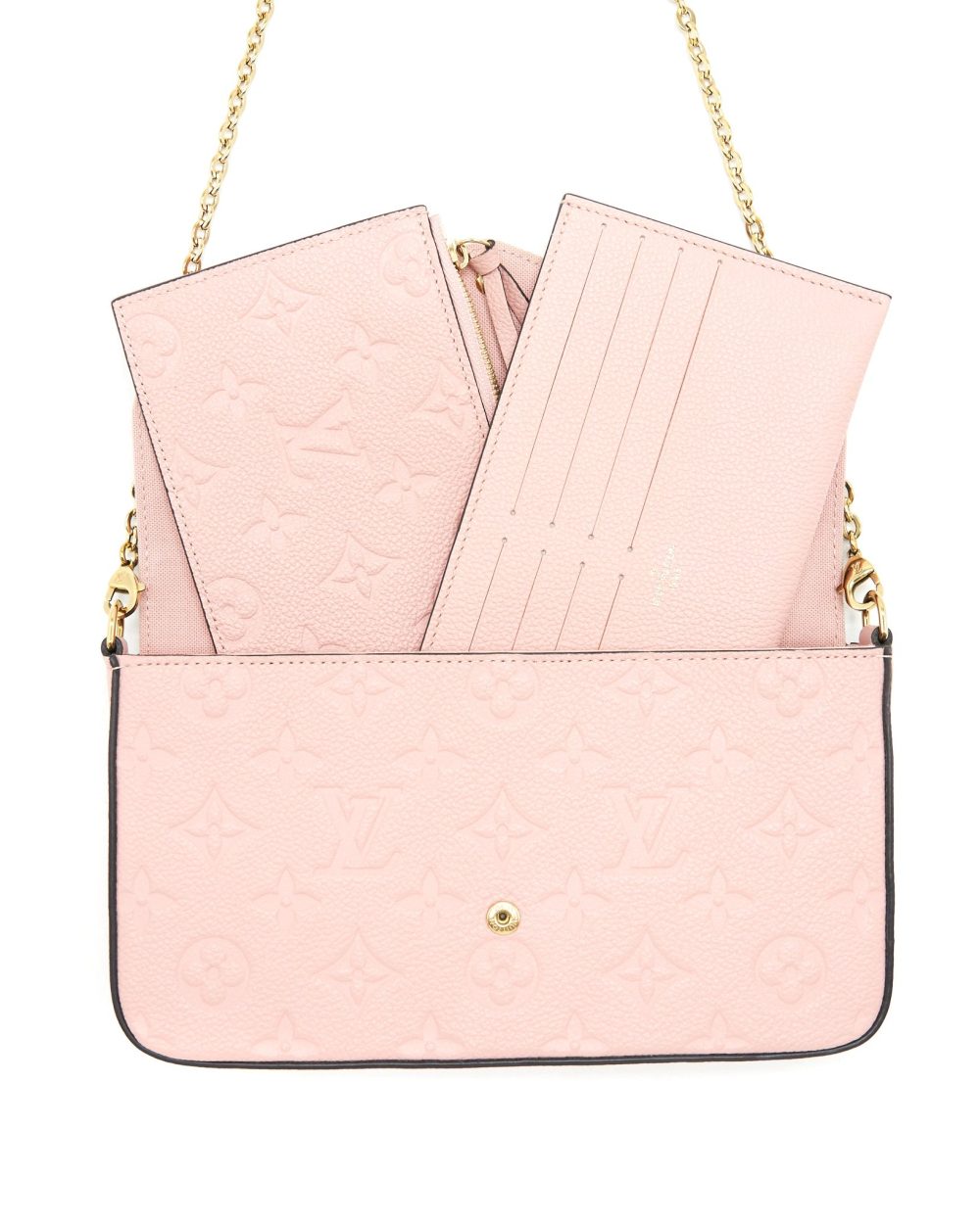 AAA Replica Louis Vuitton LV FELICIE POCHETTE MONOGRAM EMPREINTE ROSE POUDRE