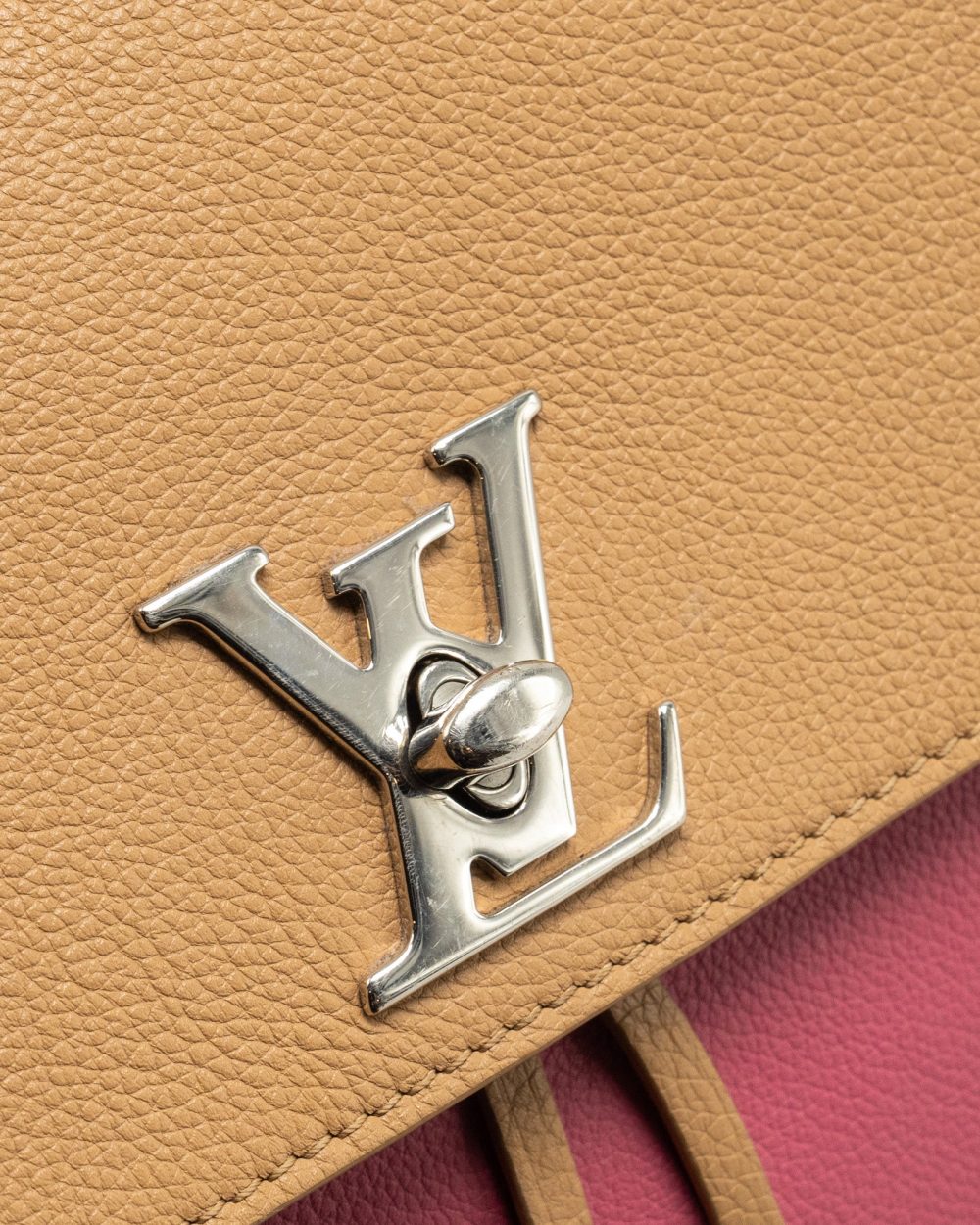 AAA Replica Louis Vuitton LV LOCKME BACKPACK CALFSKIN PINK/BEIGE SHW