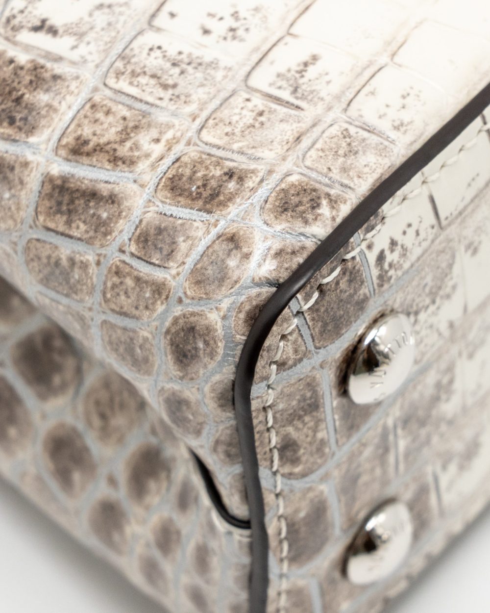 AAA Replica Louis Vuitton LV CAPUCINES MINI HIMALAYAN CROCODILE WHITE SHW