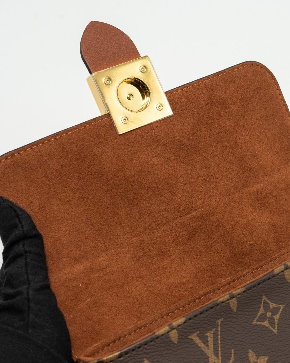 AAA Replica Louis Vuitton LV LOCK BB MONOGRAM CANVAS BROWN GHW
