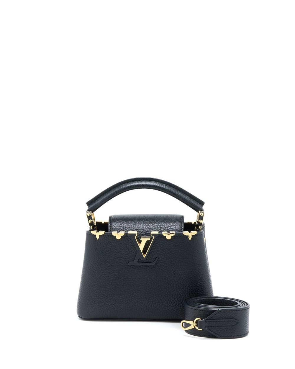 AAA Replica Louis Vuitton LV CAPUCINES MINI TAURILLON LIMITED EDITION BLACK GHW (NEW VERSION)