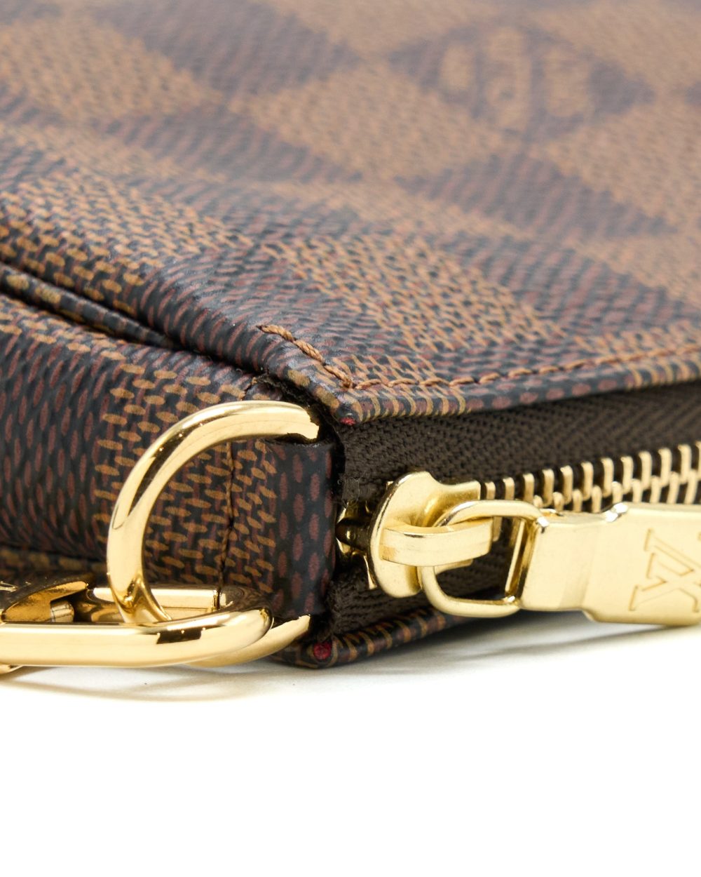 AAA Replica Louis Vuitton LV MINI POCHETTE ACCESSORIES DAMIER EBENE GHW