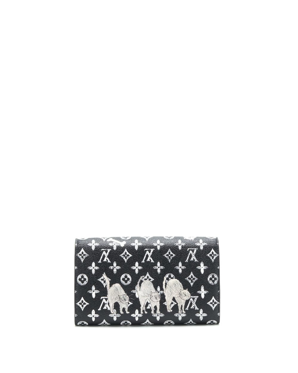 AAA Replica Louis Vuitton LV TWIST CHAIN WALLET MONOGRAM CATOGRAM CAT BLACK