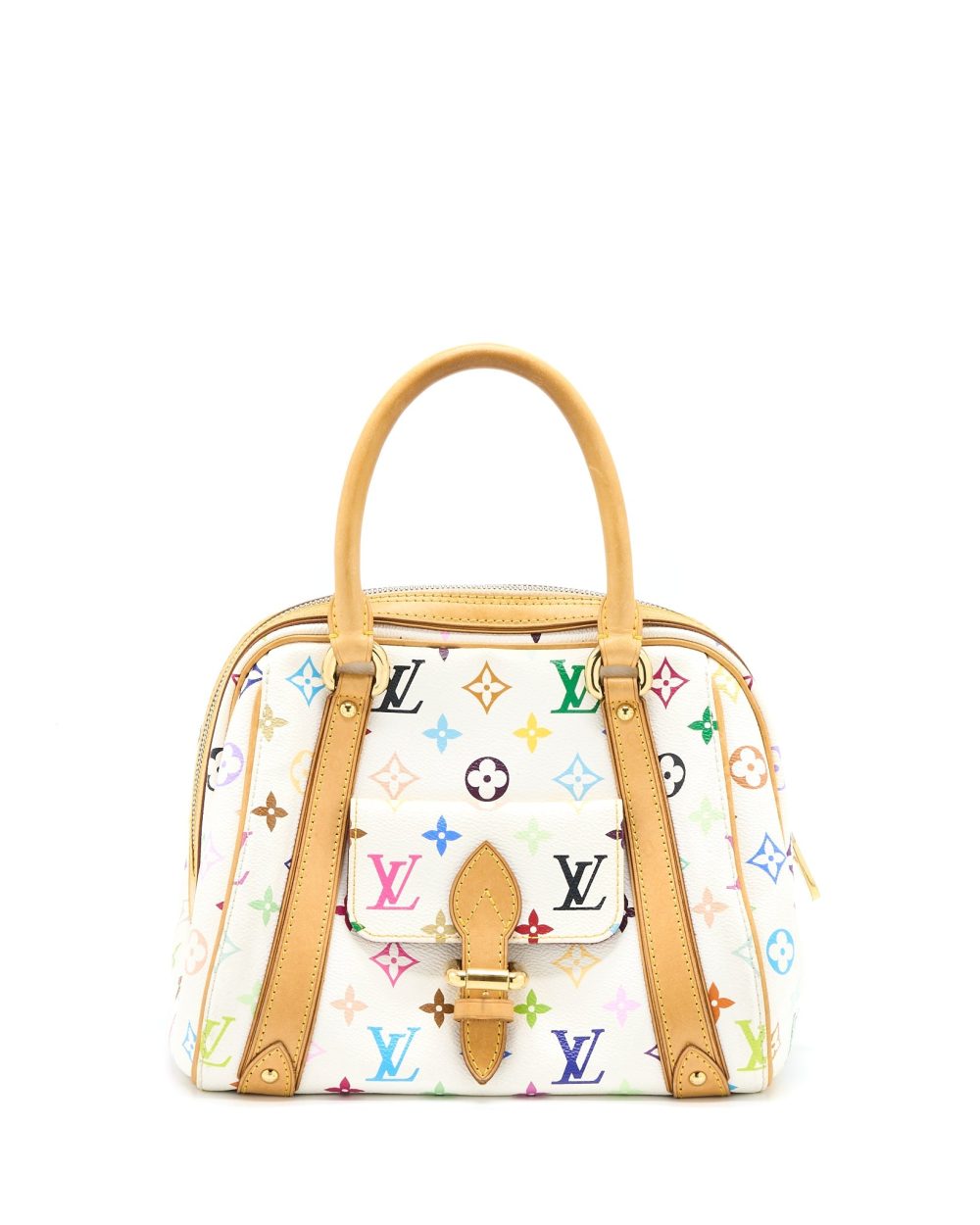 AAA Replica Louis Vuitton LV VINTAGE BOWLING BAG MONOGRAM CANVAS WHITE/MULTICOLOUR GHW