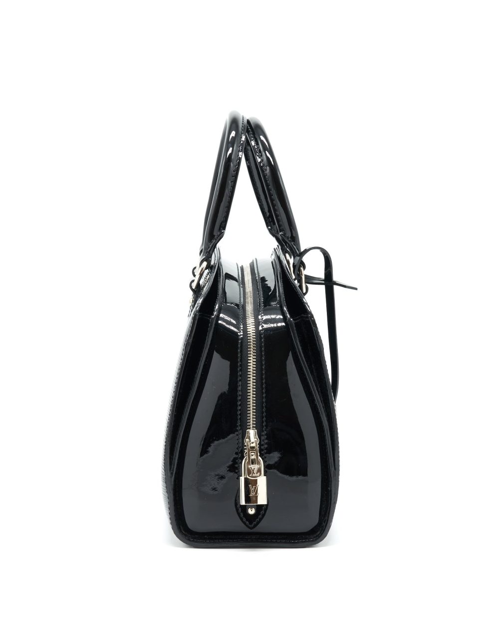 AAA Replica Louis Vuitton LV BOWLING BAG EPI PATENT BLACK