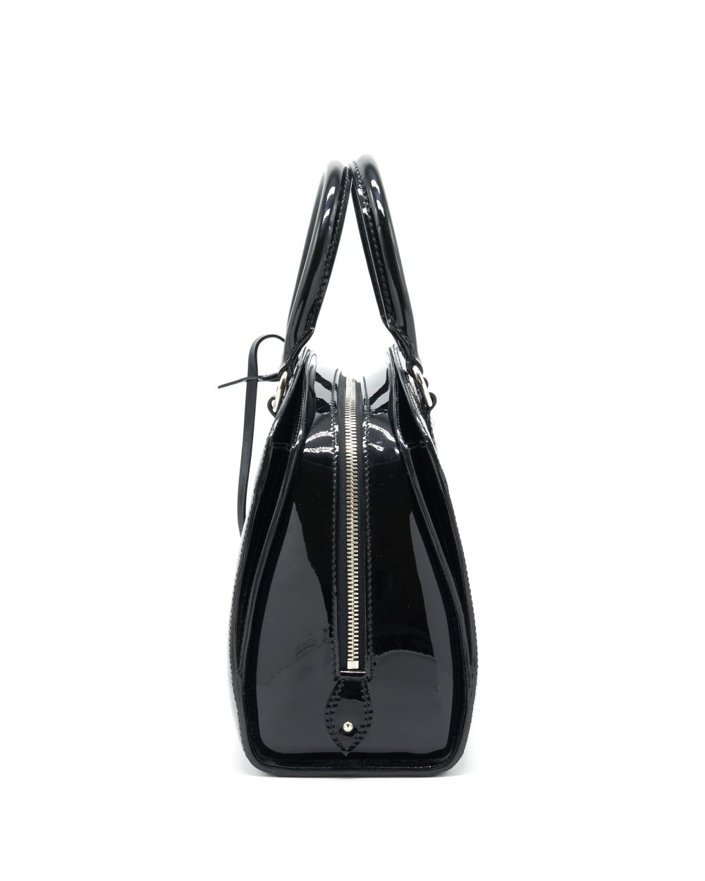 AAA Replica Louis Vuitton LV BOWLING BAG EPI PATENT BLACK