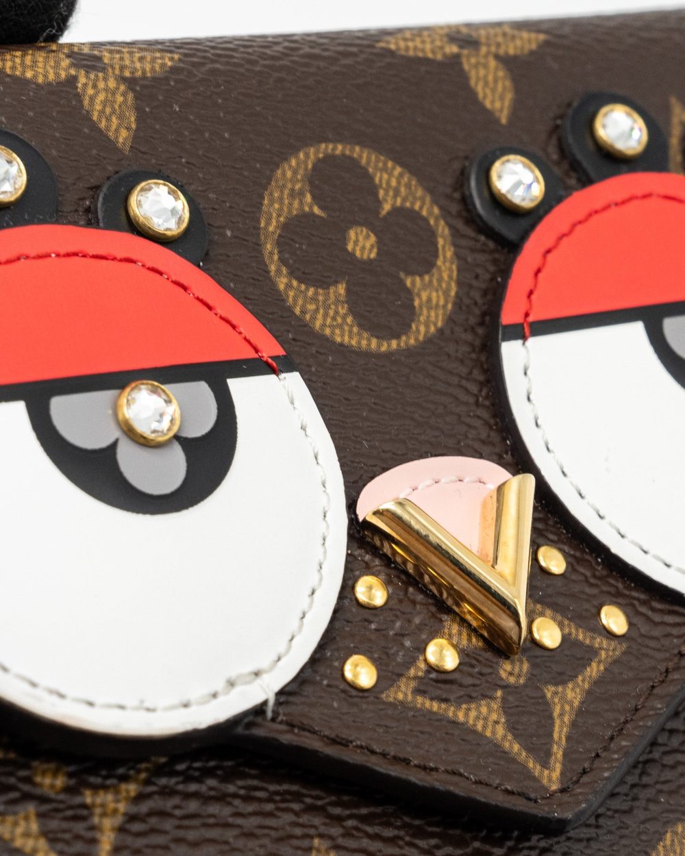 AAA Replica Louis Vuitton LV PORTE FOYLE VICTORINE LOVELY BIRD COMPACT WALLET MONOGRAM CANVAS / RED GHW