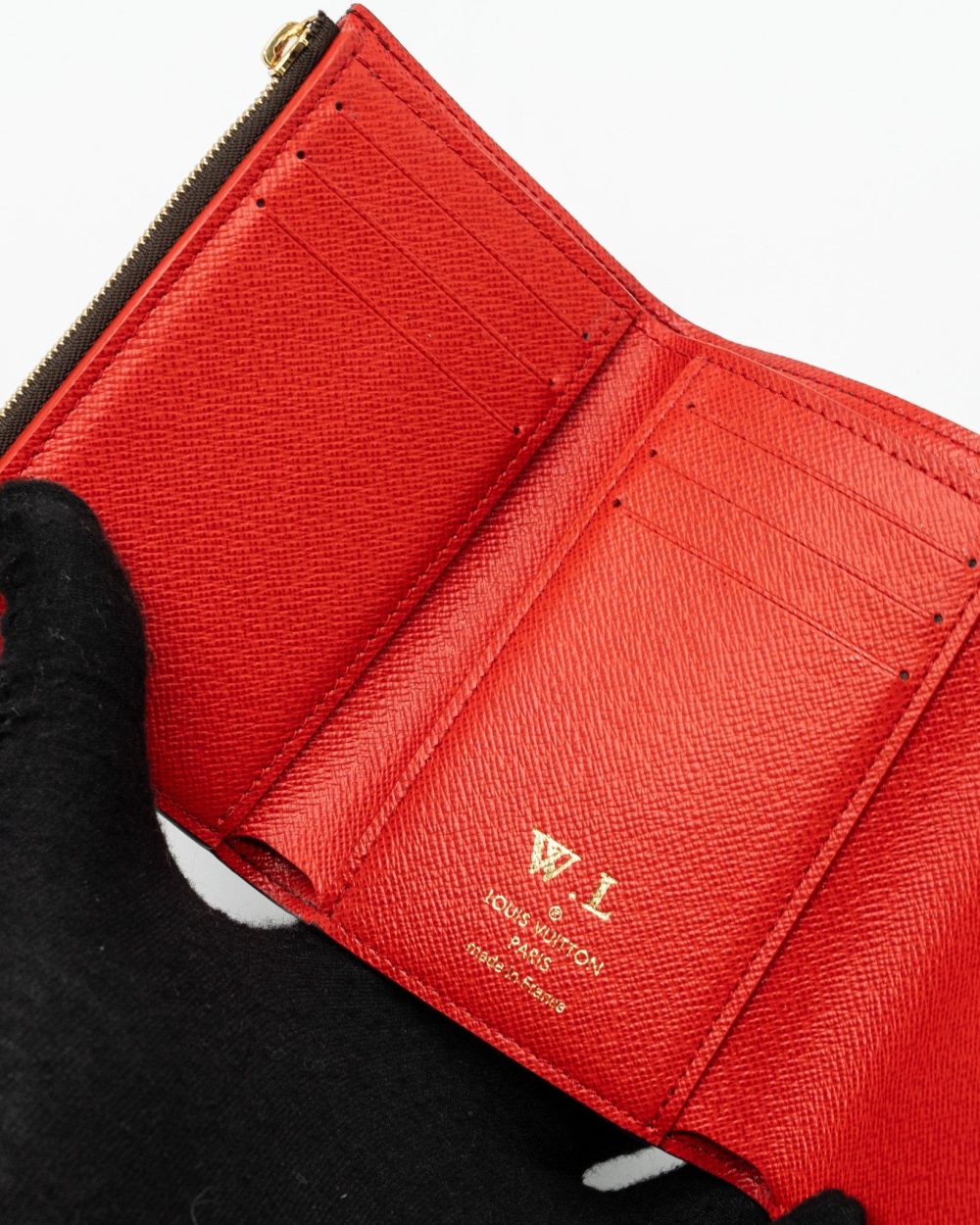 AAA Replica Louis Vuitton LV PORTE FOYLE VICTORINE LOVELY BIRD COMPACT WALLET MONOGRAM CANVAS / RED GHW