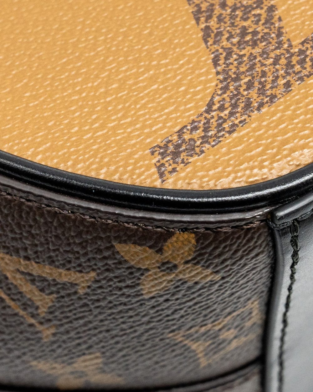 AAA Replica Louis Vuitton LV BOURSICOT CHAIN BAG REVERSE MONOGRAM CANVAS/LEATHER BLACK HARDWARE