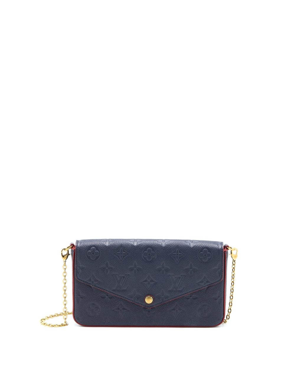 AAA Replica Louis Vuitton LV FELICIE POCHETTE MONOGRAM EMPREINTE NAVY GHW