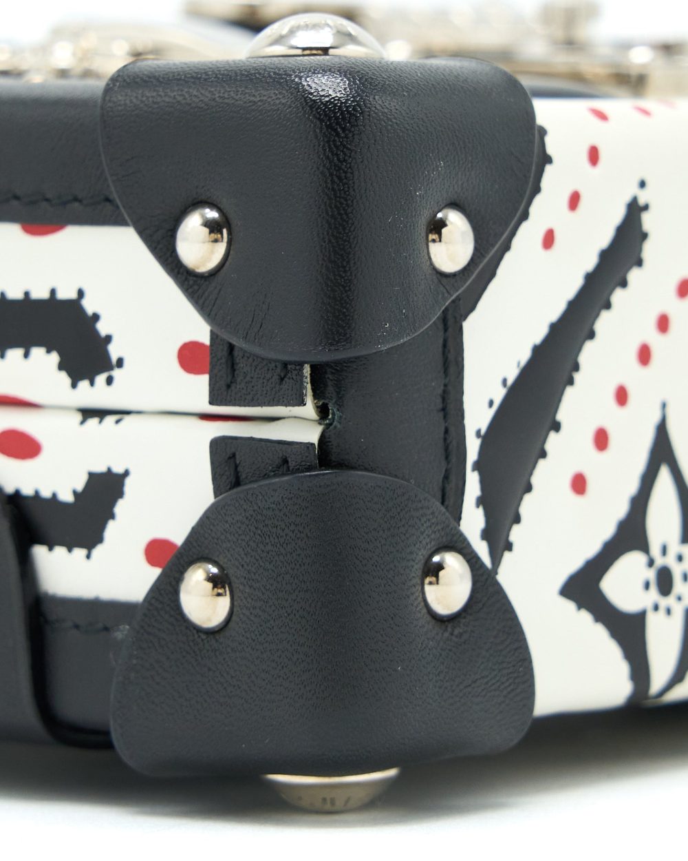 AAA Replica Louis Vuitton LV PETIT MALLET LIMITED EDITION BLACK / WHITE SHW