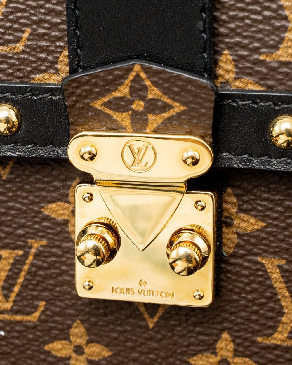 AAA Replica Louis Vuitton LV VERTICAL TRUNK POCHETTE MONOGRAM CANVAS GHW