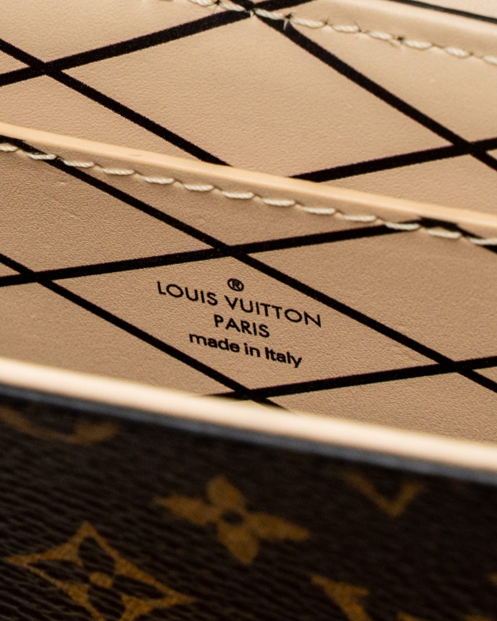 AAA Replica Louis Vuitton LV VERTICAL TRUNK POCHETTE MONOGRAM CANVAS GHW