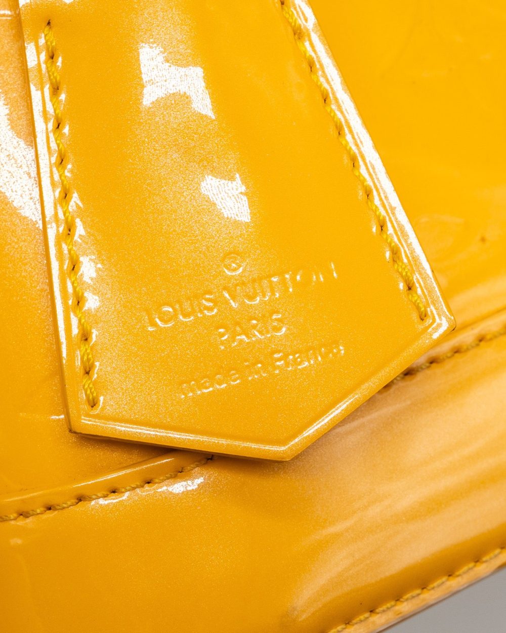 AAA Replica Louis Vuitton LV ALMA BB PATENT YELLOW LGHW