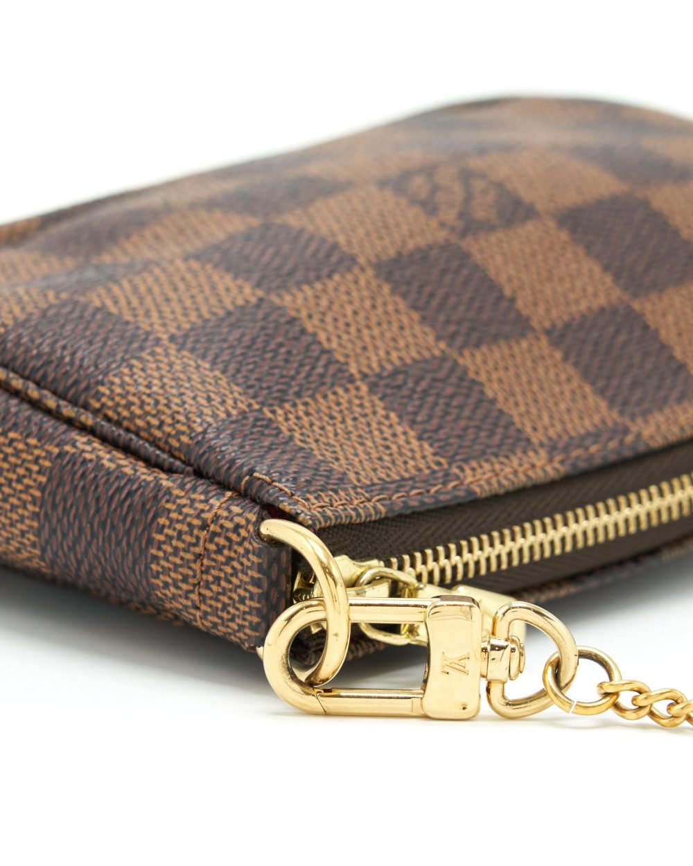 AAA Replica Louis Vuitton LV MINI POCHETTE ACCESSORIES DAMIER EBENE CANVAS GHW