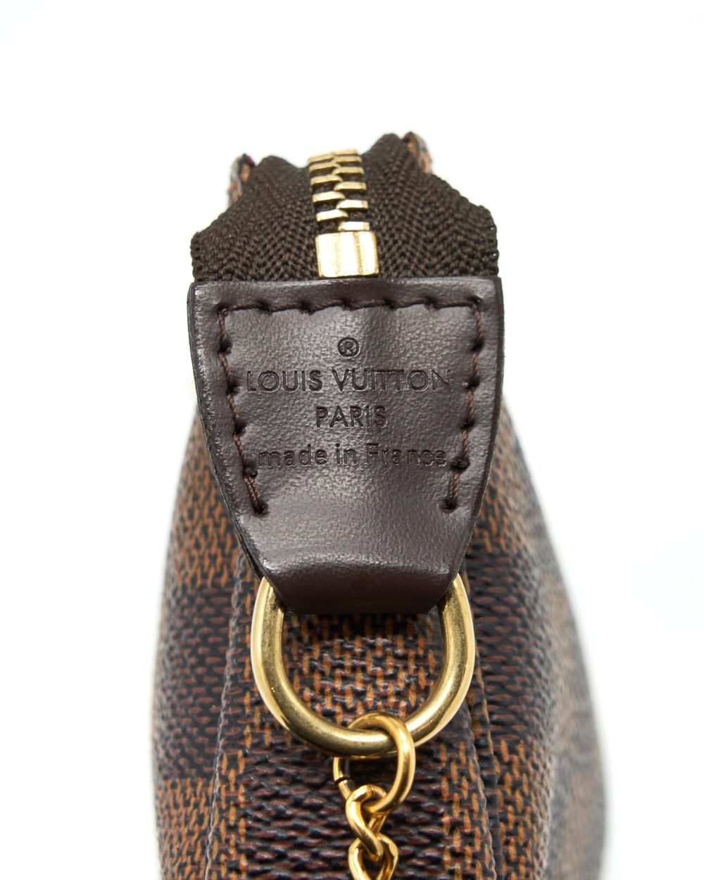 AAA Replica Louis Vuitton LV MINI POCHETTE ACCESSORIES DAMIER EBENE CANVAS GHW