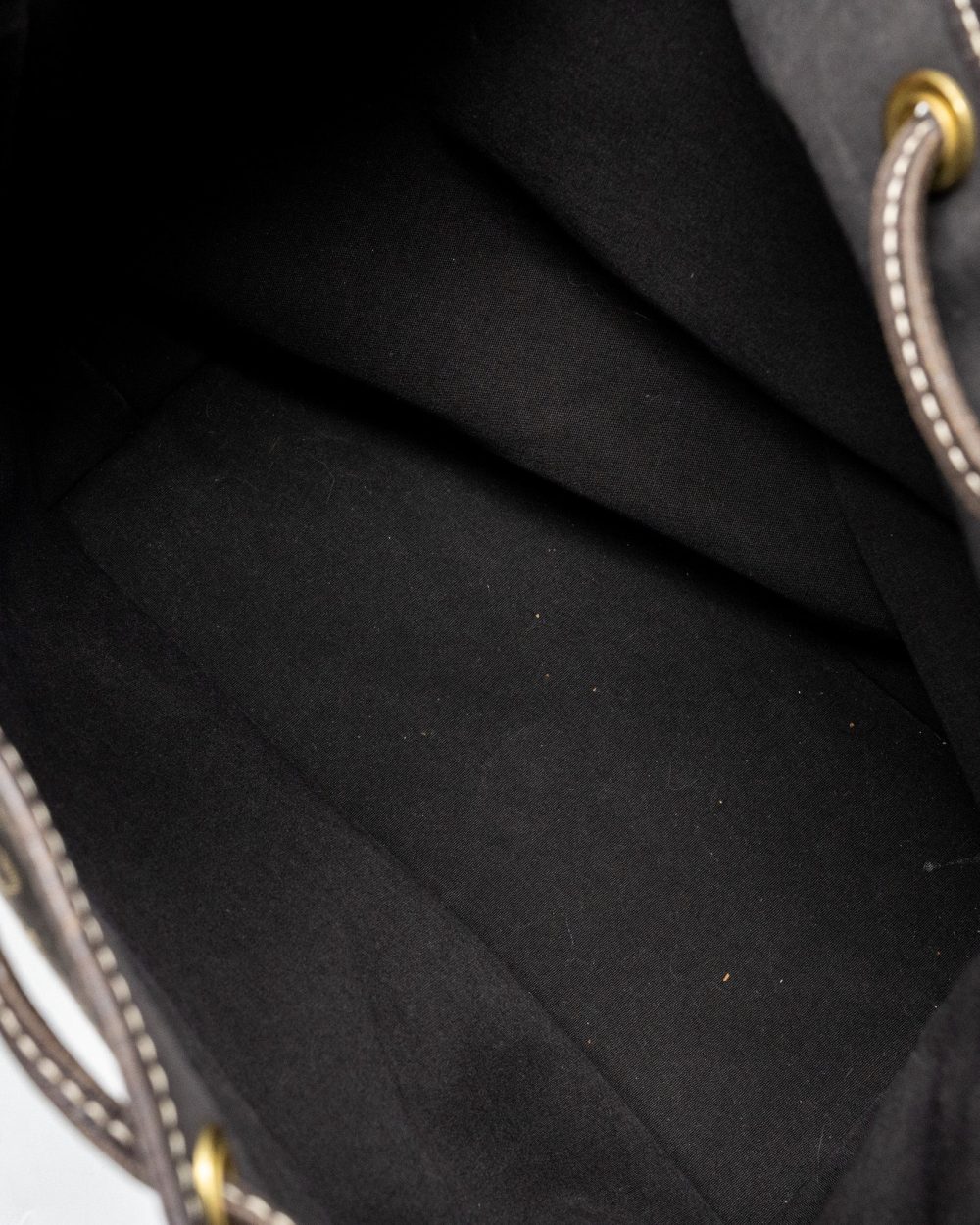 AAA Replica Louis Vuitton LV LIN NOE BAG FABRIC / LEATHER EBENE GHW