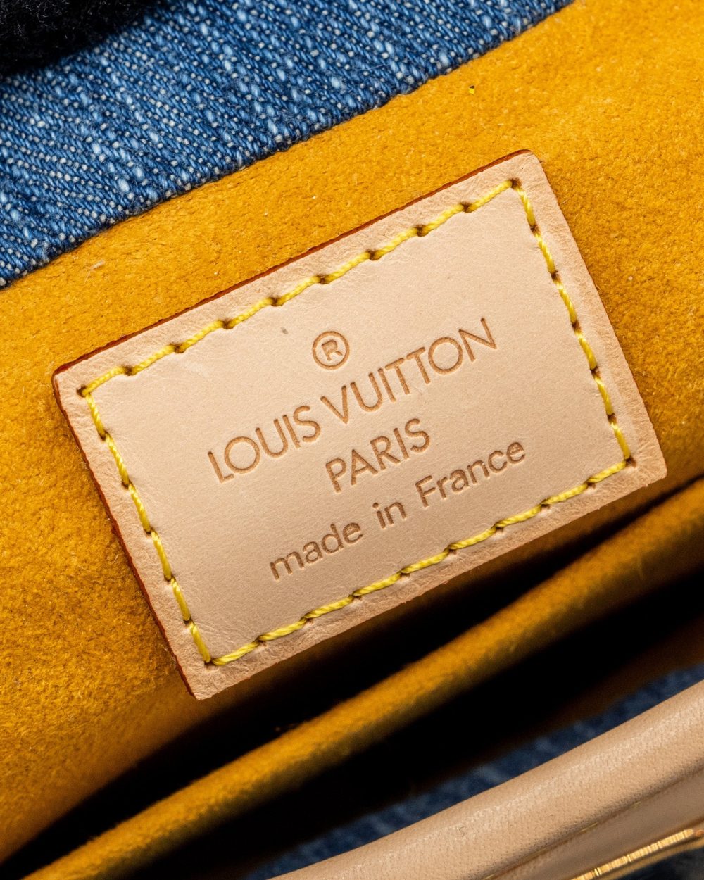 AAA Replica Louis Vuitton LV VINTAGE MINI HANDLE BAG DENIM BLUE GHW