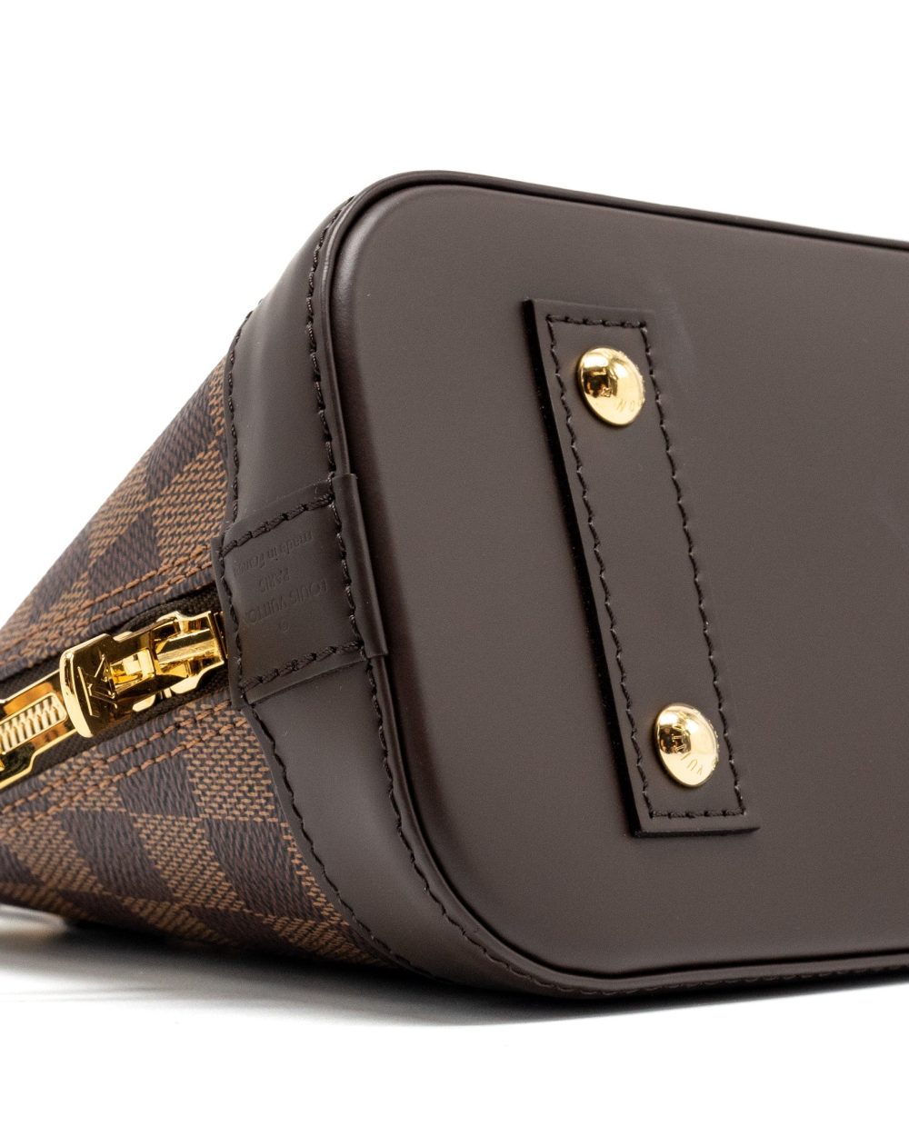 AAA Replica Louis Vuitton LV ALMA BB WITH BRAIDED HANDLES DAMIER EBENE CANVAS GHW