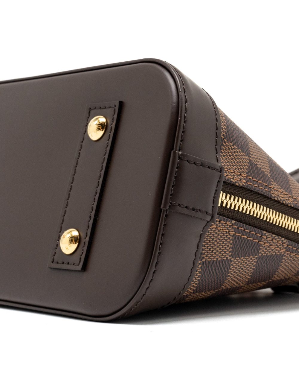 AAA Replica Louis Vuitton LV ALMA BB WITH BRAIDED HANDLES DAMIER EBENE CANVAS GHW