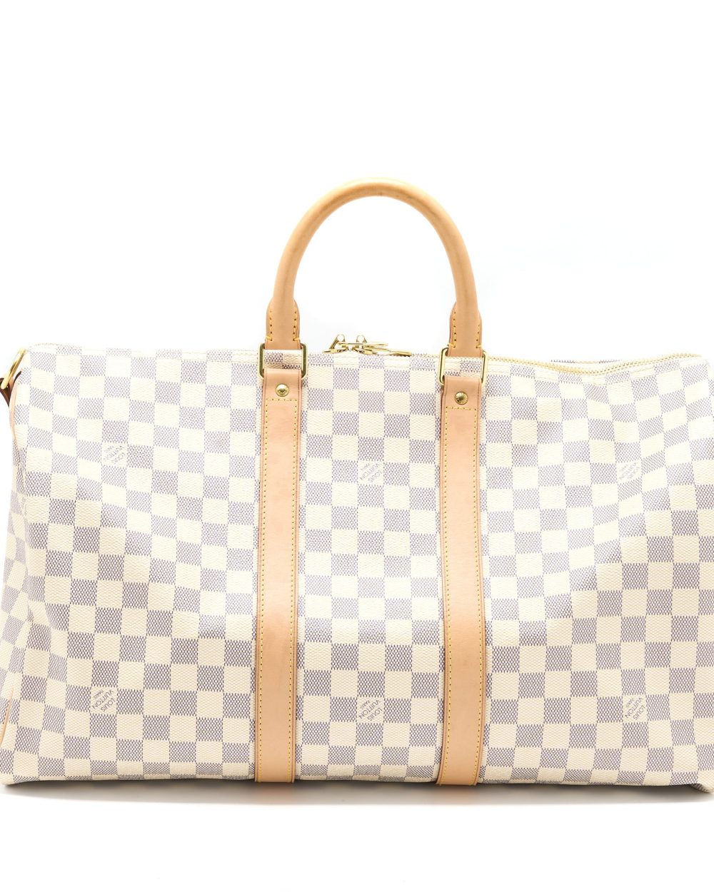 AAA Replica Louis Vuitton LV KEEPALL BANDOULIERE 55 DAMIER AZUR CANVAS GHW