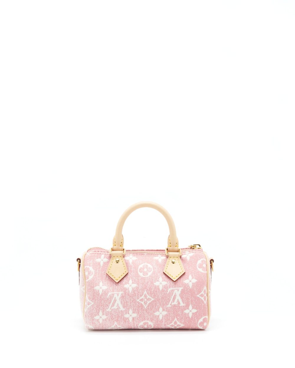 AAA Replica Louis Vuitton LV NANO SPEEDY MONOGRAM JACQUARD DENIM PINK GHW