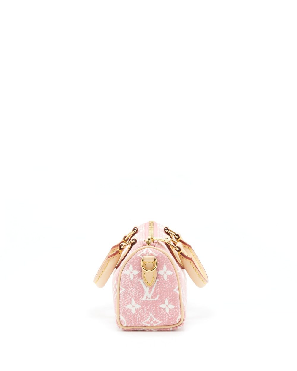 AAA Replica Louis Vuitton LV NANO SPEEDY MONOGRAM JACQUARD DENIM PINK GHW