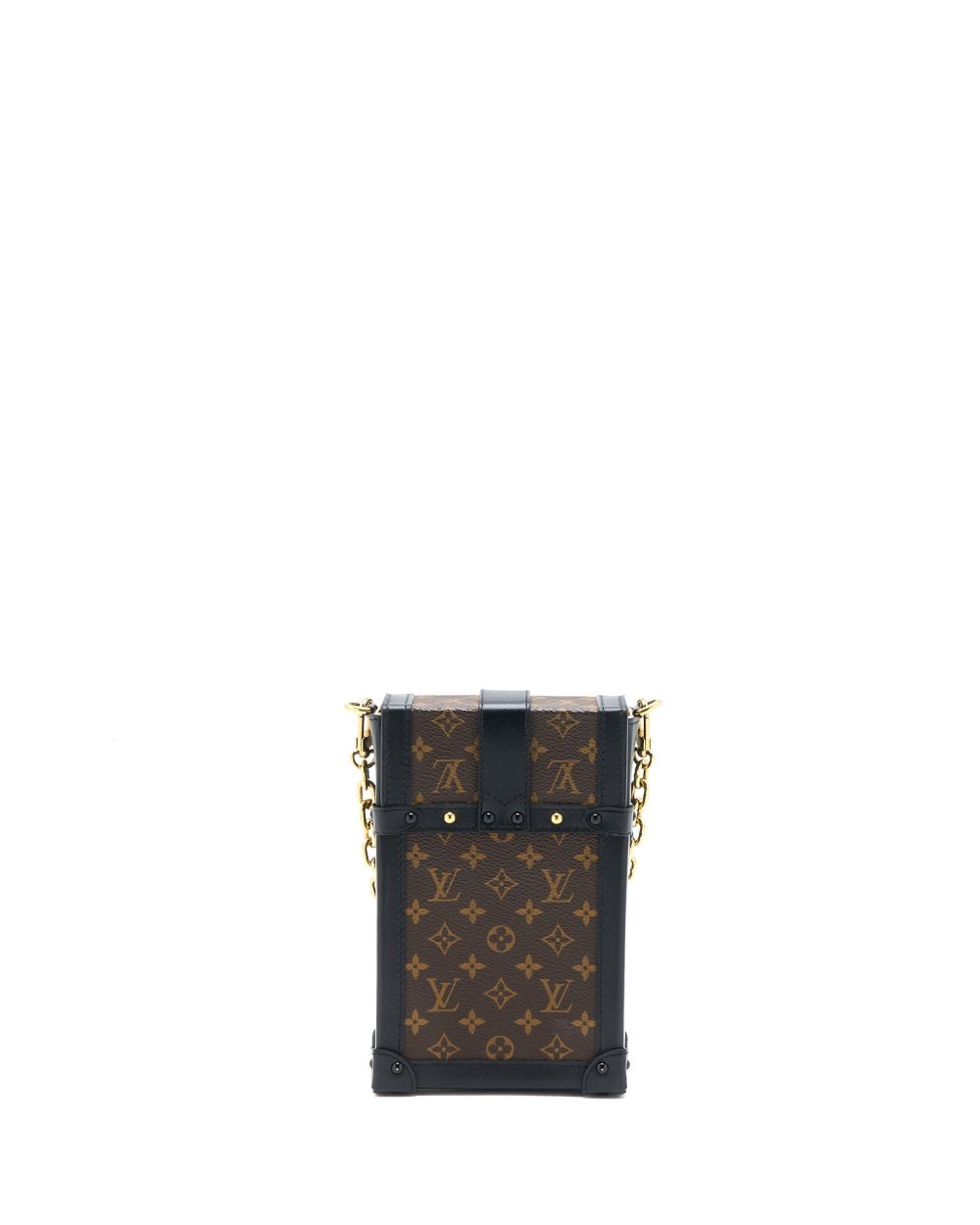 AAA Replica Louis Vuitton LV VERTICAL TRUNK POCHETTE MONOGRAM CANVAS GHW