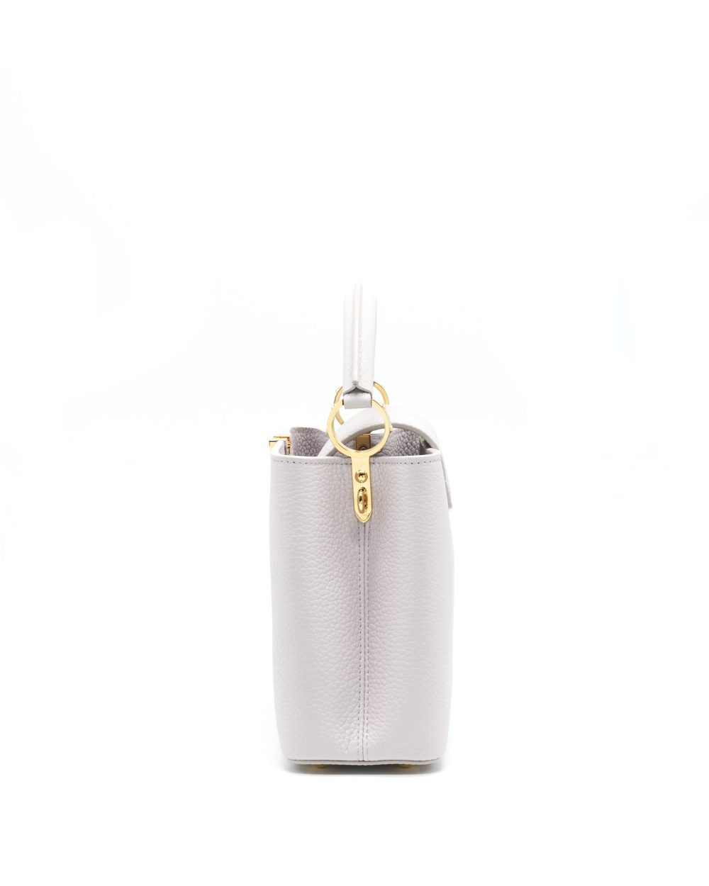 AAA Replica Louis Vuitton LV CAPUCINES BB BRUME GREY GOLD HARWARE WITH ABALONE-SHELL