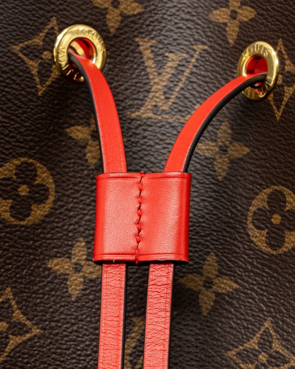 AAA Replica Louis Vuitton LV NEONOE MONOGRAM CANVAS / RED GHW