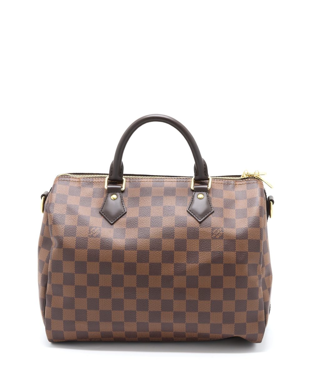 AAA Replica Louis Vuitton LV SPEEDY BANDOULIERE 30 DAMIER EBENE CANVAS GHW (NEW VERSION)
